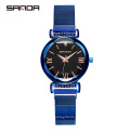 SANDA 1001 Women Fashion Quartz Mesh Strap Watches Charm Ladies Stainless Steel Dress Bracelet Wristwatch